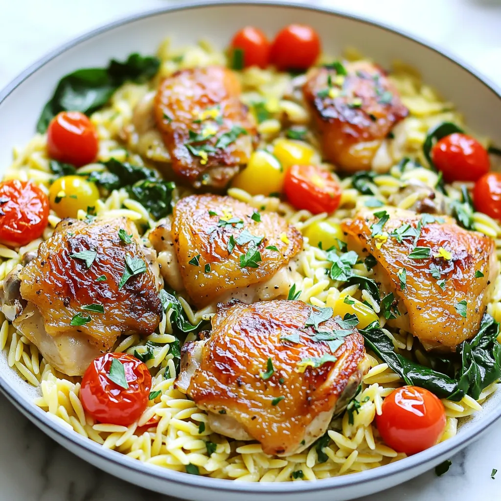 Lemon Garlic Chicken Orzo Skillet Flavor Booster Dish