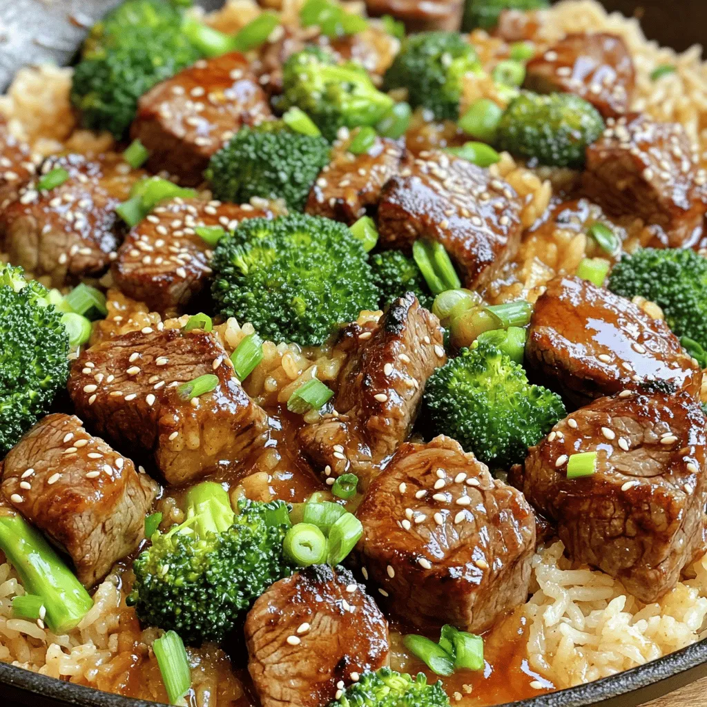 Honey Garlic Butter Steak and Rice Skillet Recipe Delight
