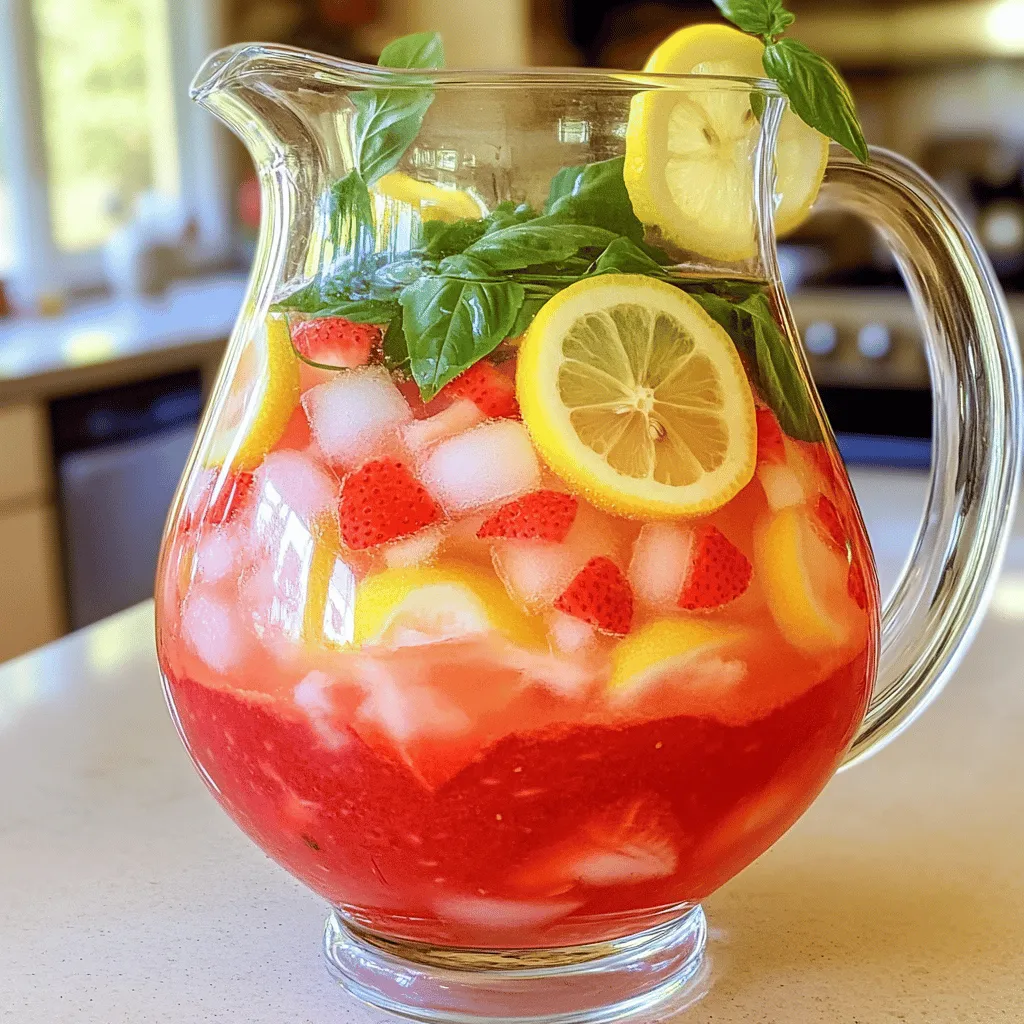 Strawberry Basil Lemonade Refreshing Summer Beverage
