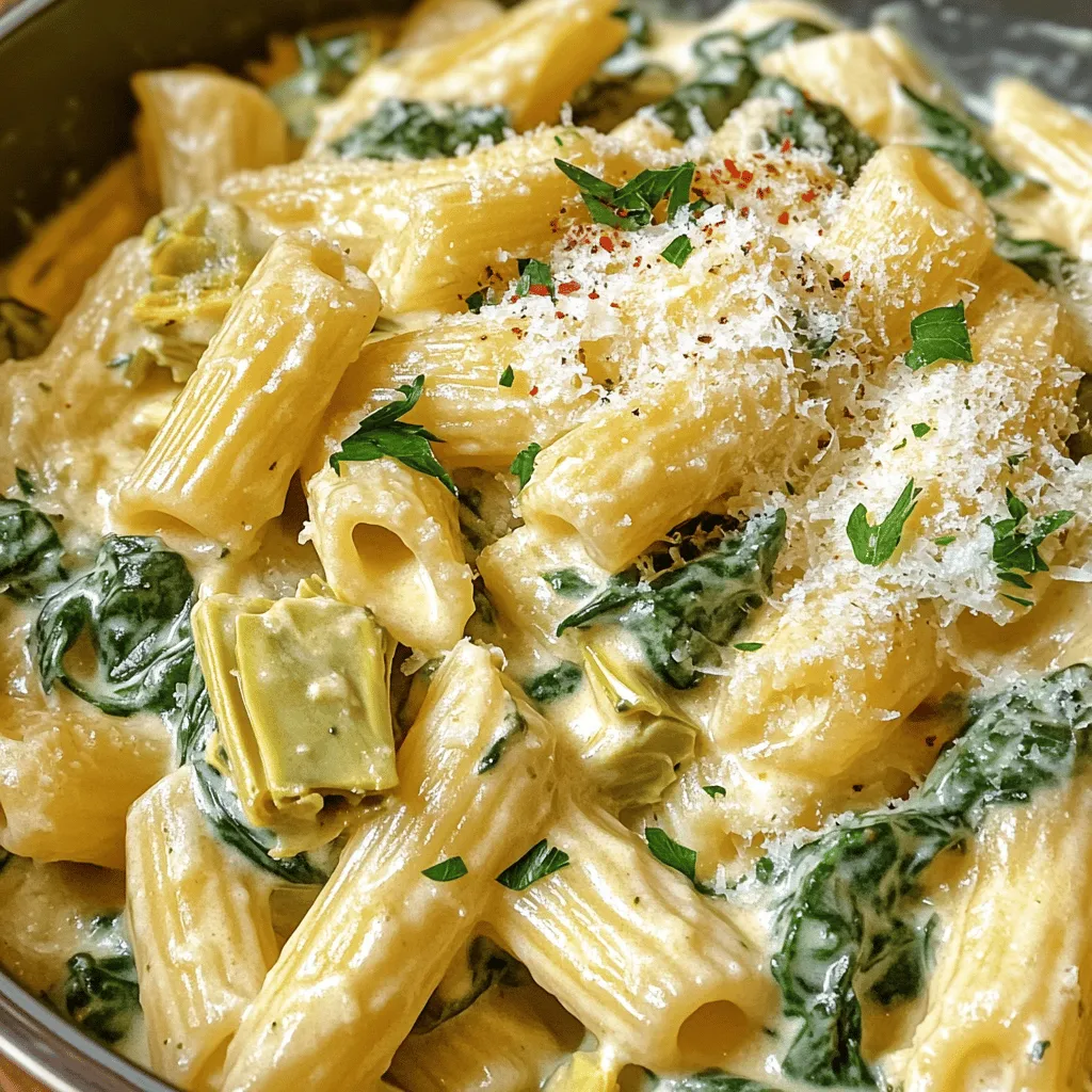 Cheesy Spinach and Artichoke Pasta Easy and Creamy Dish