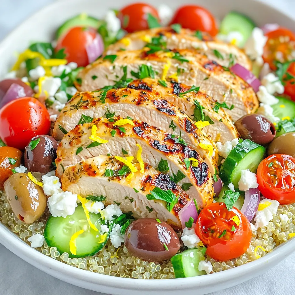 Mediterranean Lemon-Dill Chicken Bowls Healthy Meal