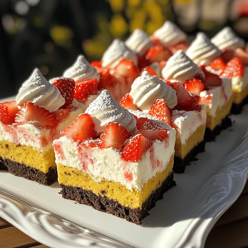 - 24 Golden Oreo cookies, crushed - 4 tablespoons unsalted butter, melted - 16 oz cream cheese, softened - 1 cup powdered sugar - 1 teaspoon vanilla extract - 1 cup fresh strawberries, diced - 1 cup heavy whipping cream - 1 tablespoon gelatin - 3 tablespoons cold water - Pinch of salt