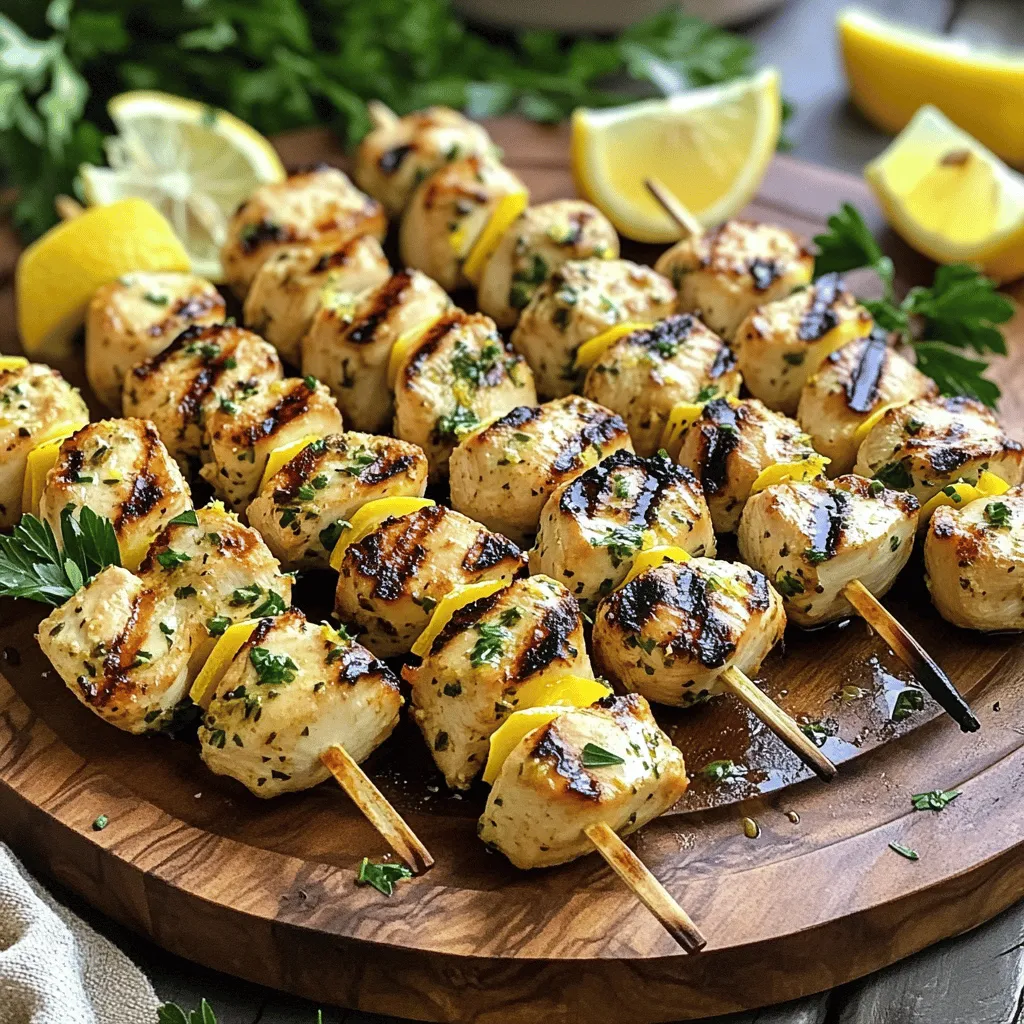 Lemon Garlic Herb Chicken Skewers Juicy Grilled Delight