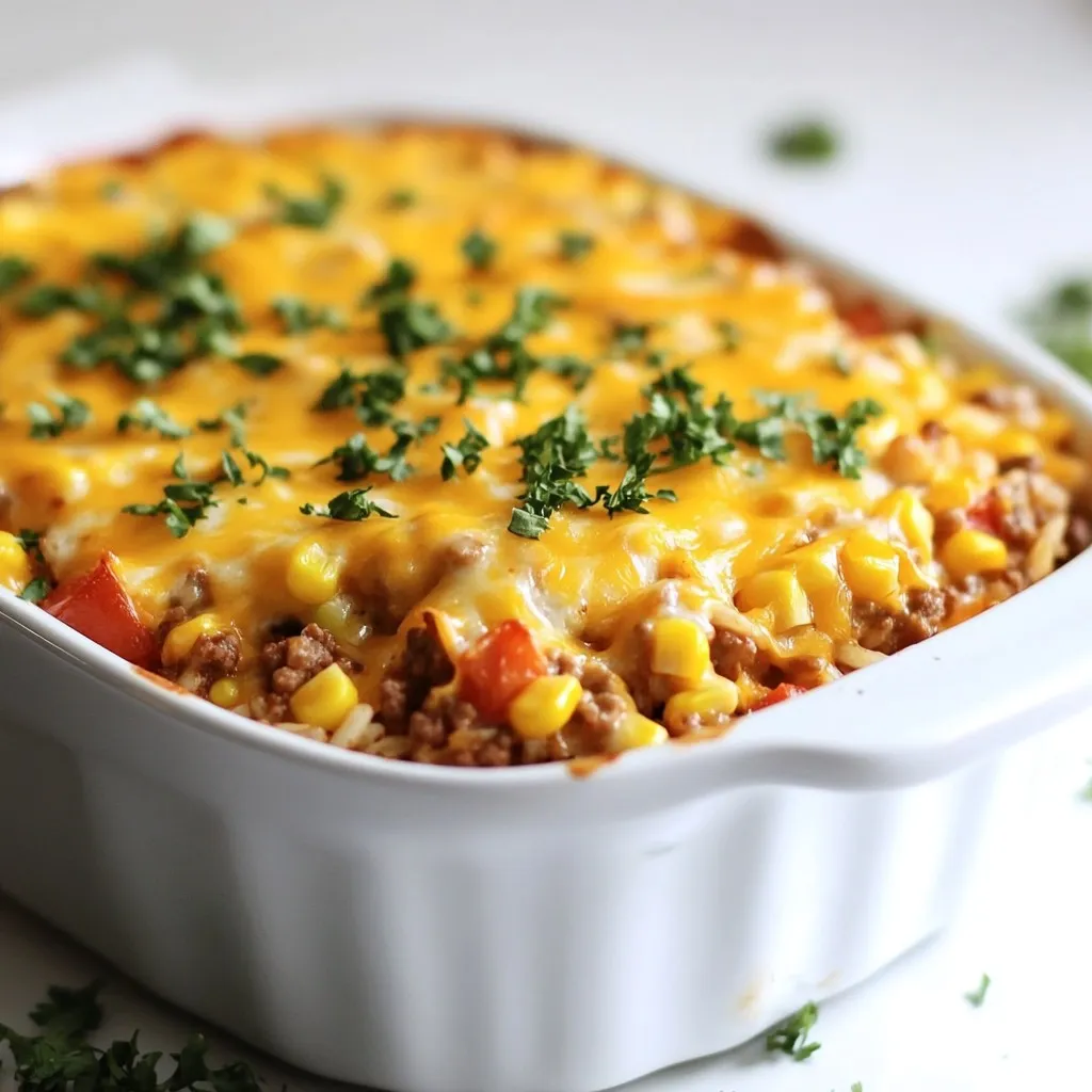 Cheesy Ground Beef Rice Casserole Quick and Simple Meal
