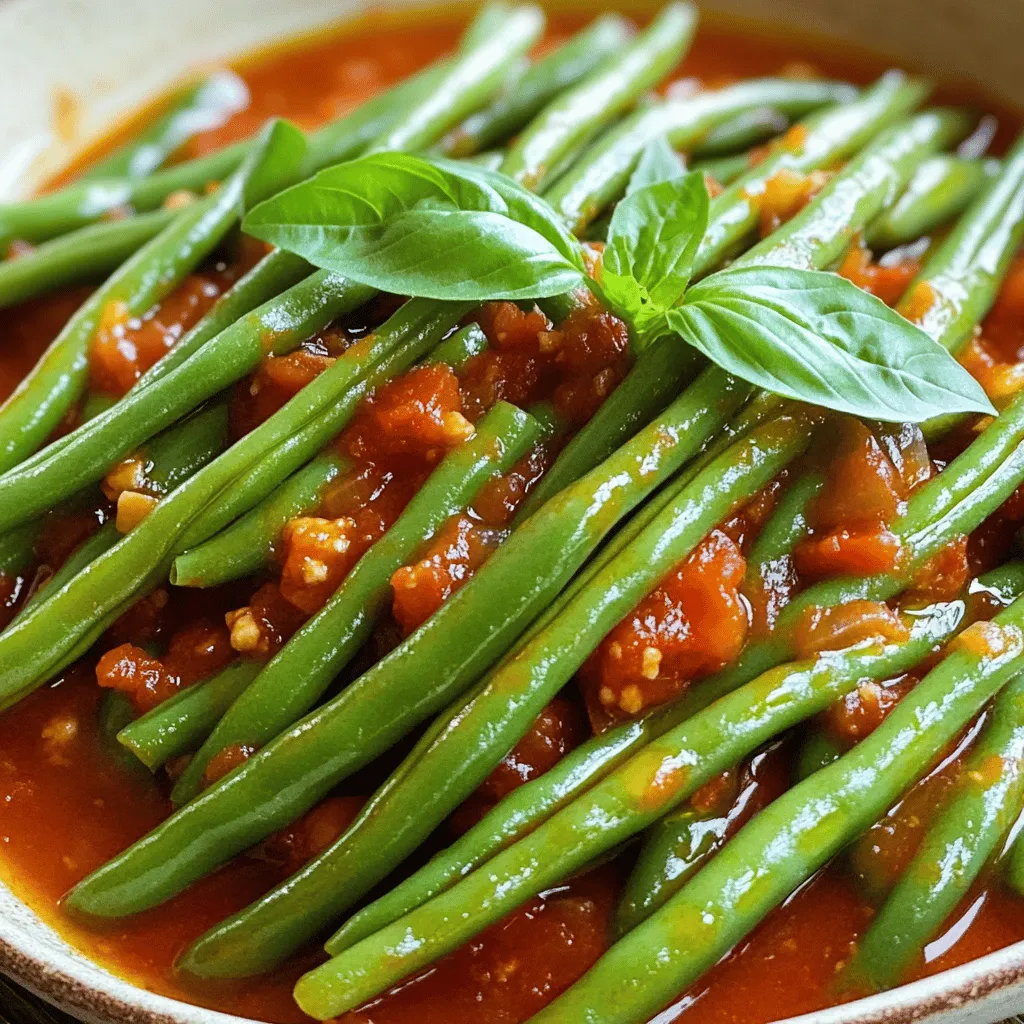 The main ingredients for green beans in tomato sauce are simple yet flavorful. You need fresh green beans, crushed tomatoes, onions, garlic, and olive oil. Fresh green beans work best in this recipe. They give a crisp texture and bright taste. You can use frozen if fresh is not available. Canned beans may lack flavor and crunch.