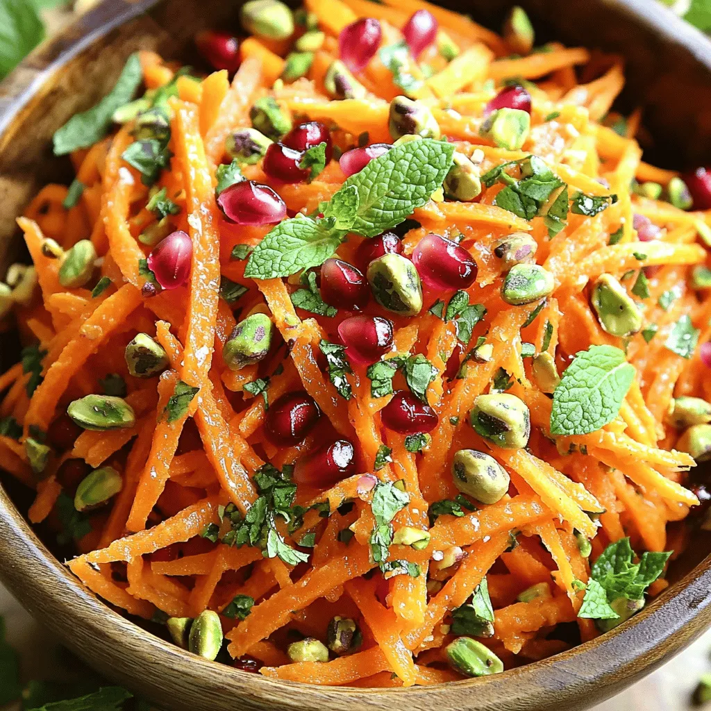 Carrot Salad With Pistachios, Pomegranate, and Mint Delight