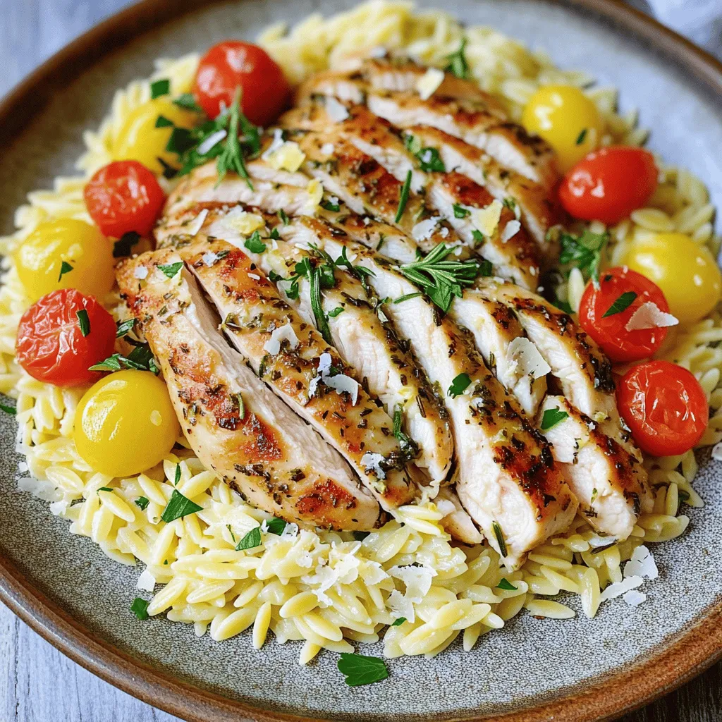 Garlic Herb Chicken with Lemon Orzo Delightful Dish