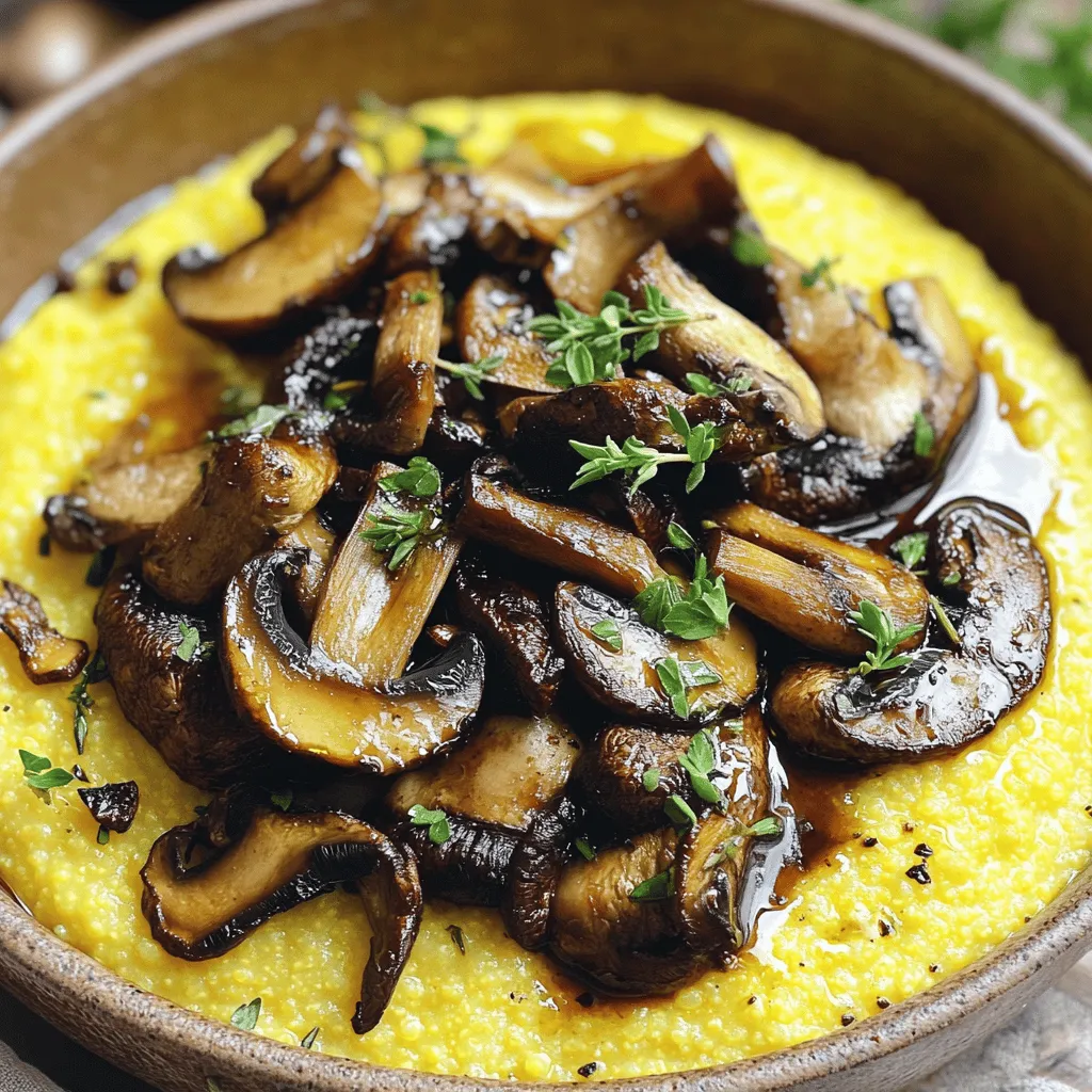 Vegan Polenta with Roasted Mushrooms Flavorful Dish