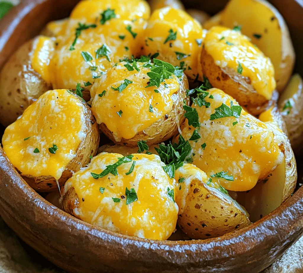 Cheesy roasted potatoes are not just a meal; they embody the essence of comfort food. With their crispy exterior and tender, cheesy interior, they provide a satisfying crunch with every bite. The allure of melted cheese laced with savory garlic and spices creates a dish that feels indulgent yet remains simple to prepare. These potatoes can easily transition from a weekday side to a star attraction at holiday feasts, showcasing their adaptability for various occasions. Their warm, inviting flavors can turn any meal into a celebration, making them a favorite among both children and adults alike.
