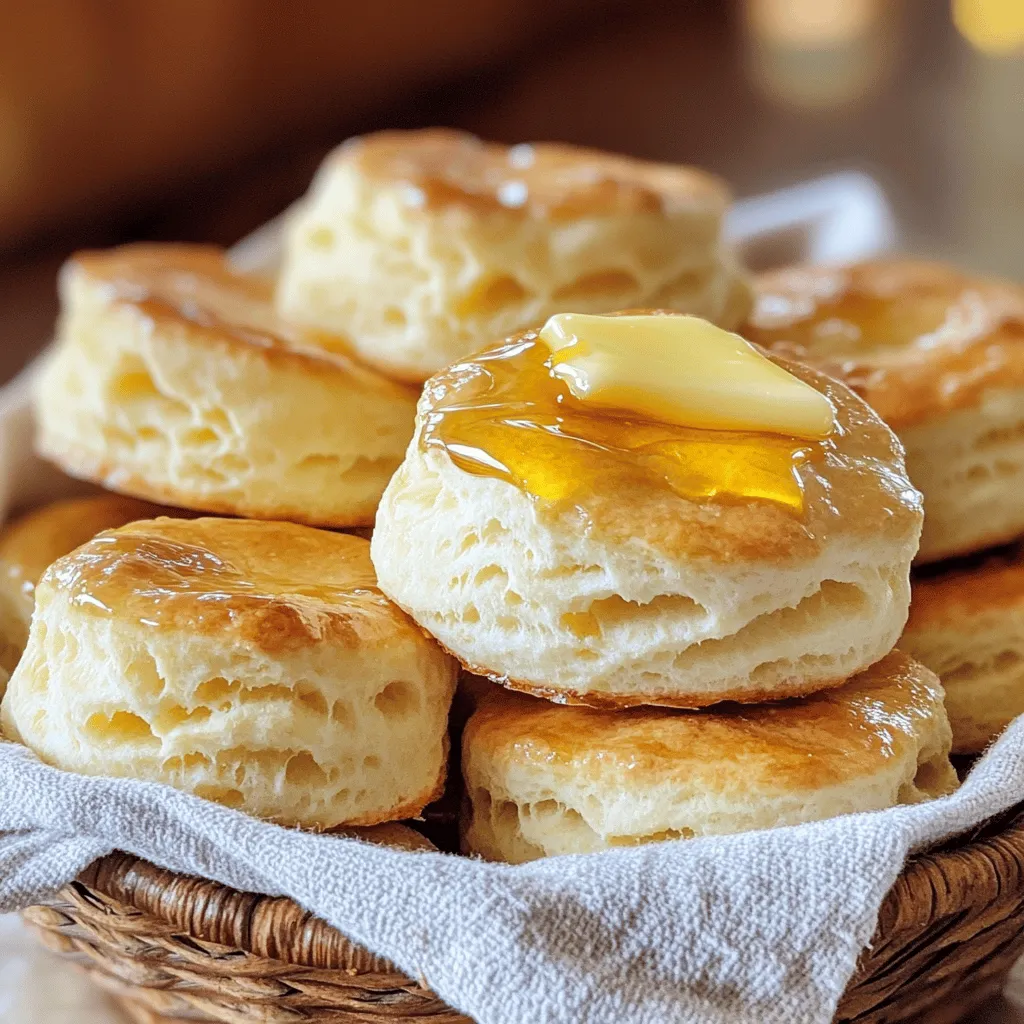 - 2 cups all-purpose flour - 1 tablespoon baking powder - 1/2 teaspoon baking soda - 1 teaspoon salt - 1/4 cup unsalted butter, cold and cubed - 3/4 cup buttermilk, chilled - 1 tablespoon honey (optional) - 1 teaspoon vanilla extract (optional)