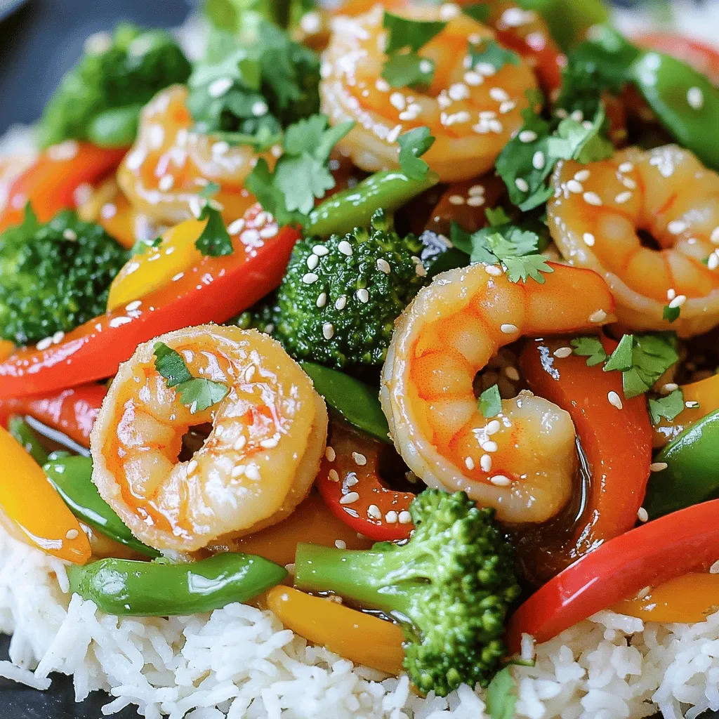 To make a tasty shrimp stir fry, gather these key ingredients: