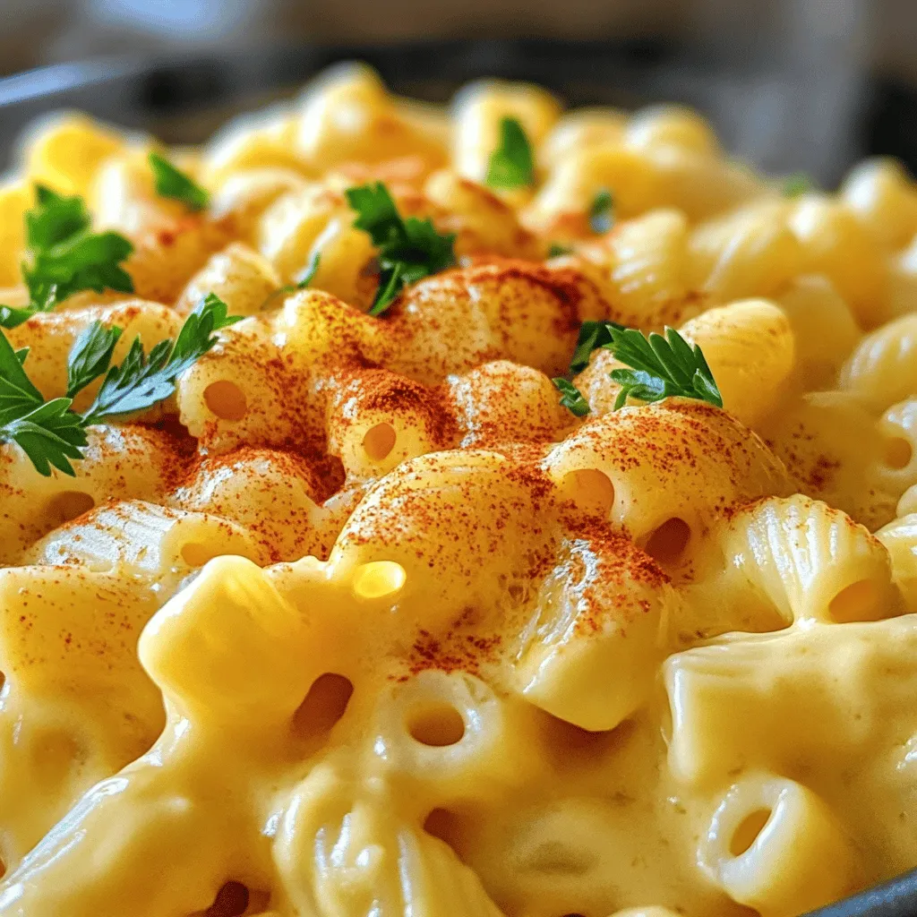 To make the best Instant Pot Mac and Cheese, you need a few key ingredients. First, choose 2 cups of elbow macaroni. This pasta shape holds the creamy sauce well. Next, use 4 cups of chicken or vegetable broth for cooking. It adds great flavor.
