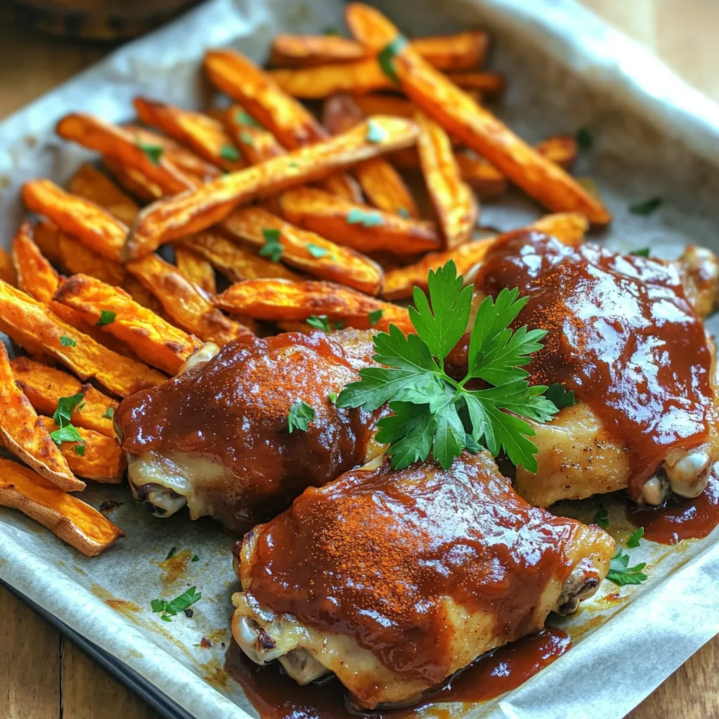 Sheet Pan BBQ Chicken Sweet Potato Fries Delight
