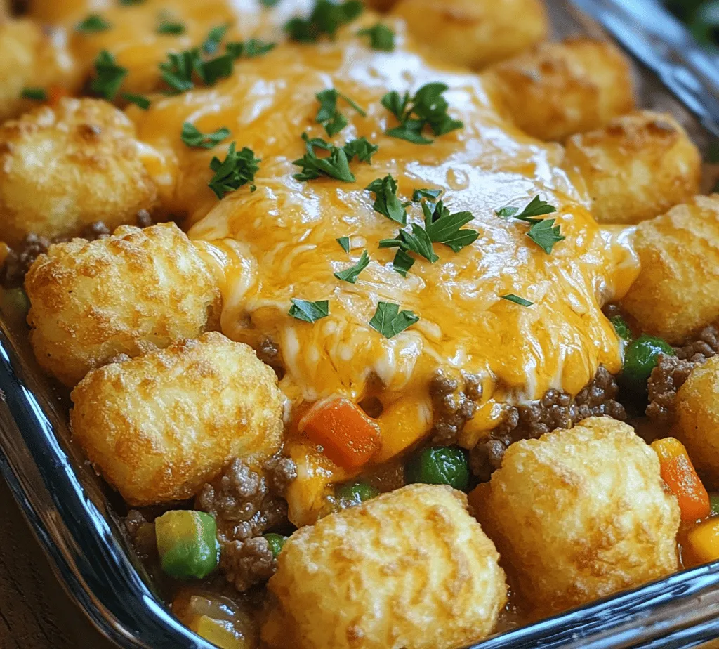 Tater Tot Delight Hotdish is a classic comfort food that embodies the essence of home cooking. This delightful casserole, a staple in Midwestern kitchens, combines crispy tater tots with savory ground beef, mixed vegetables, and a rich, creamy sauce—all baked to perfection. The result is a warm, hearty dish that brings families together around the dinner table, evoking feelings of nostalgia and satisfaction with every bite.
