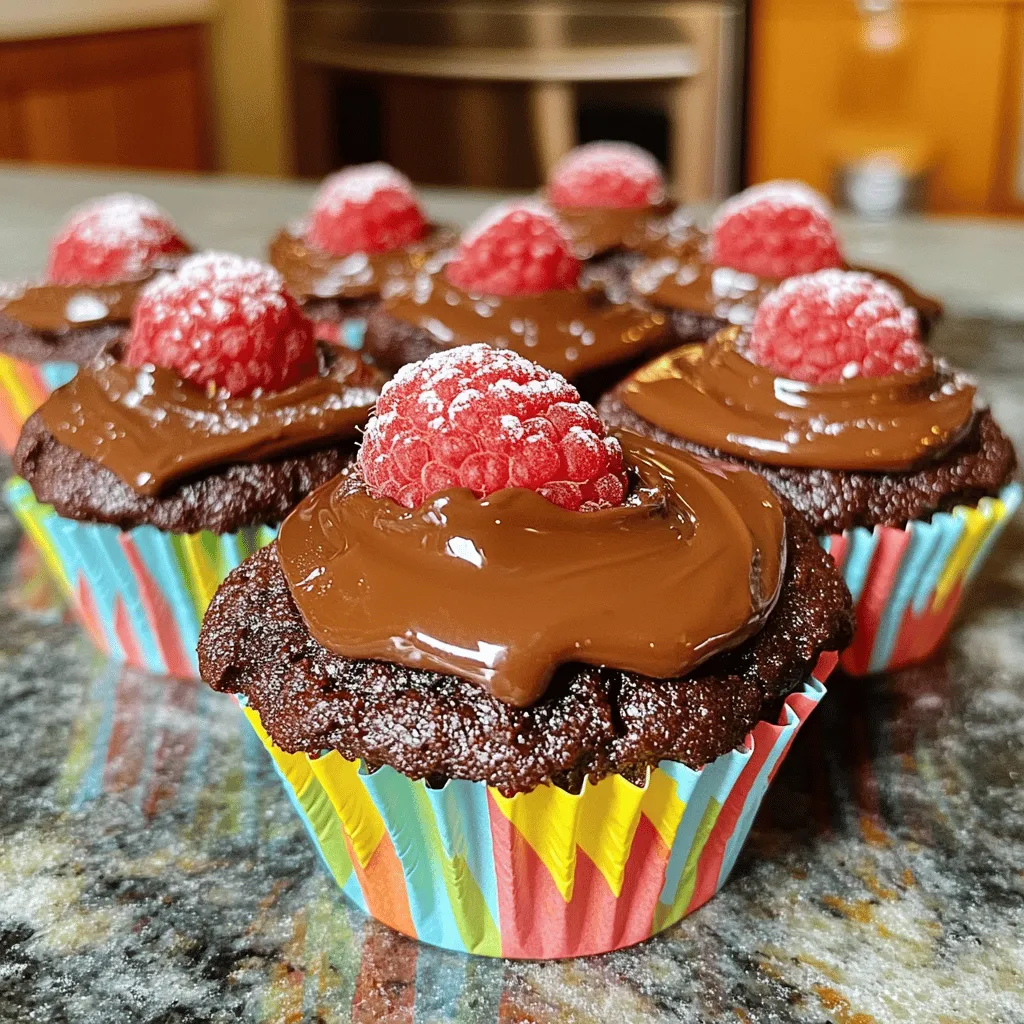Nutella Stuffed Chocolate Raspberry Cupcakes Delight