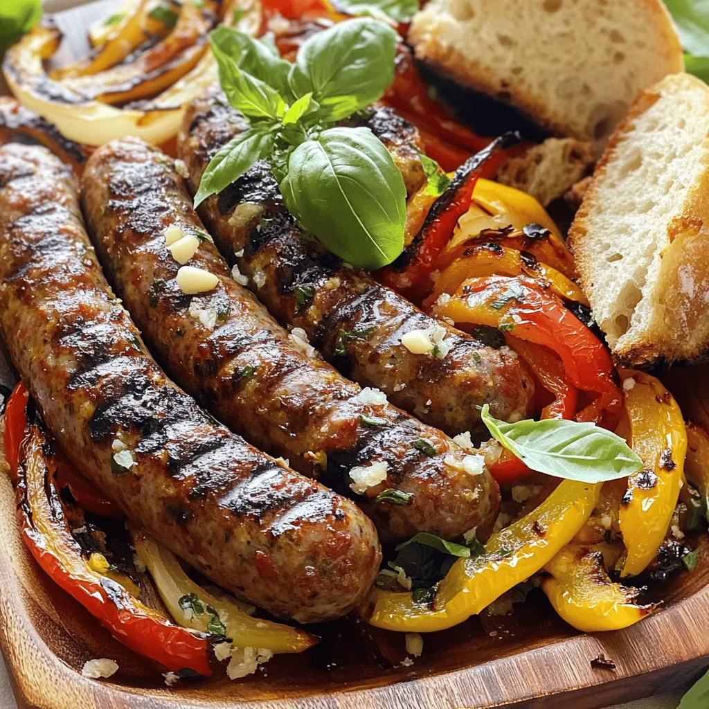 - Italian sausages: choice between mild or spicy - Fresh vegetables: bell peppers and onion - Garlic and herbs: for seasoning