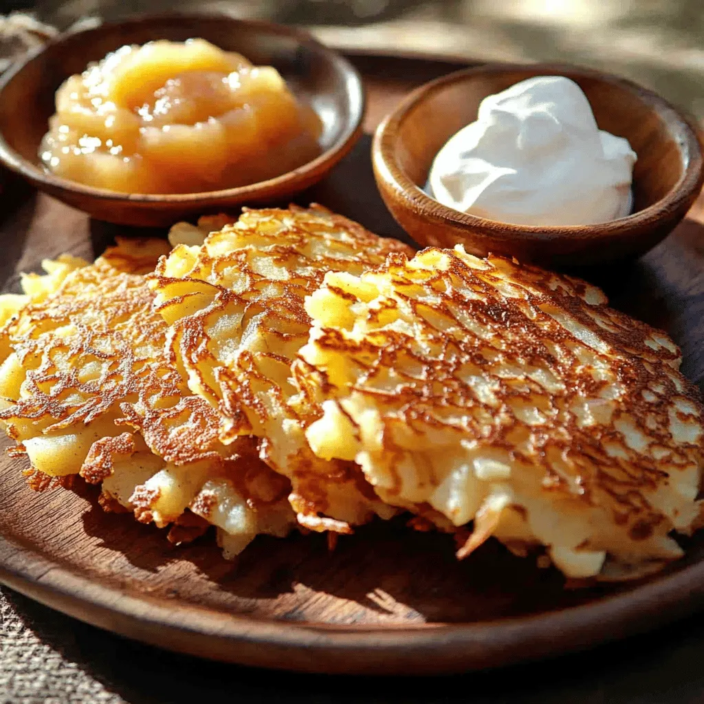 To make German potato pancakes, you need simple and fresh ingredients. Here’s your list: