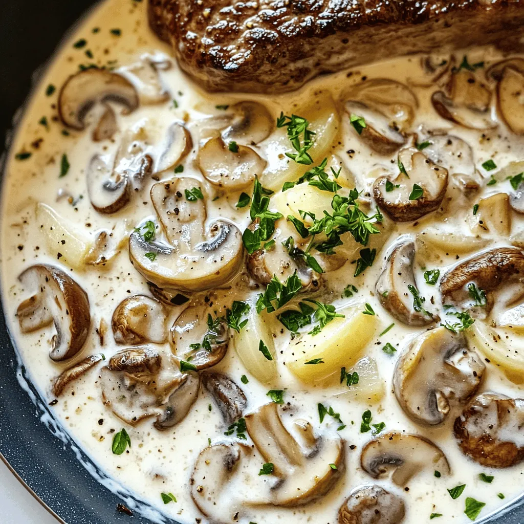 Creamy Mushroom Sauce Recipe for Flavorful Steak Dish