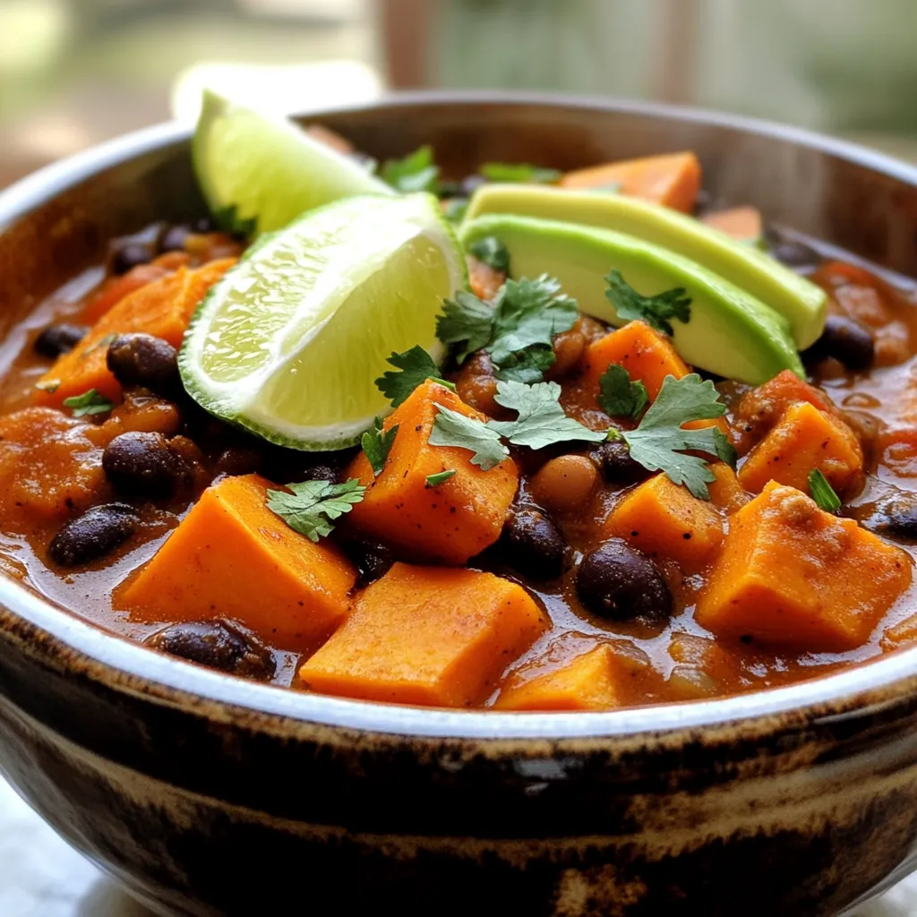 Slow Cooker Sweet Potato Black Bean Chili Simple Meal