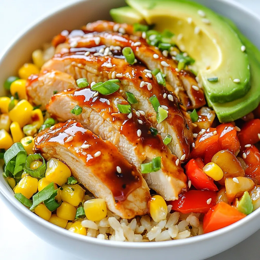 Honey BBQ Chicken Rice Bowl Flavorful and Simple Dish