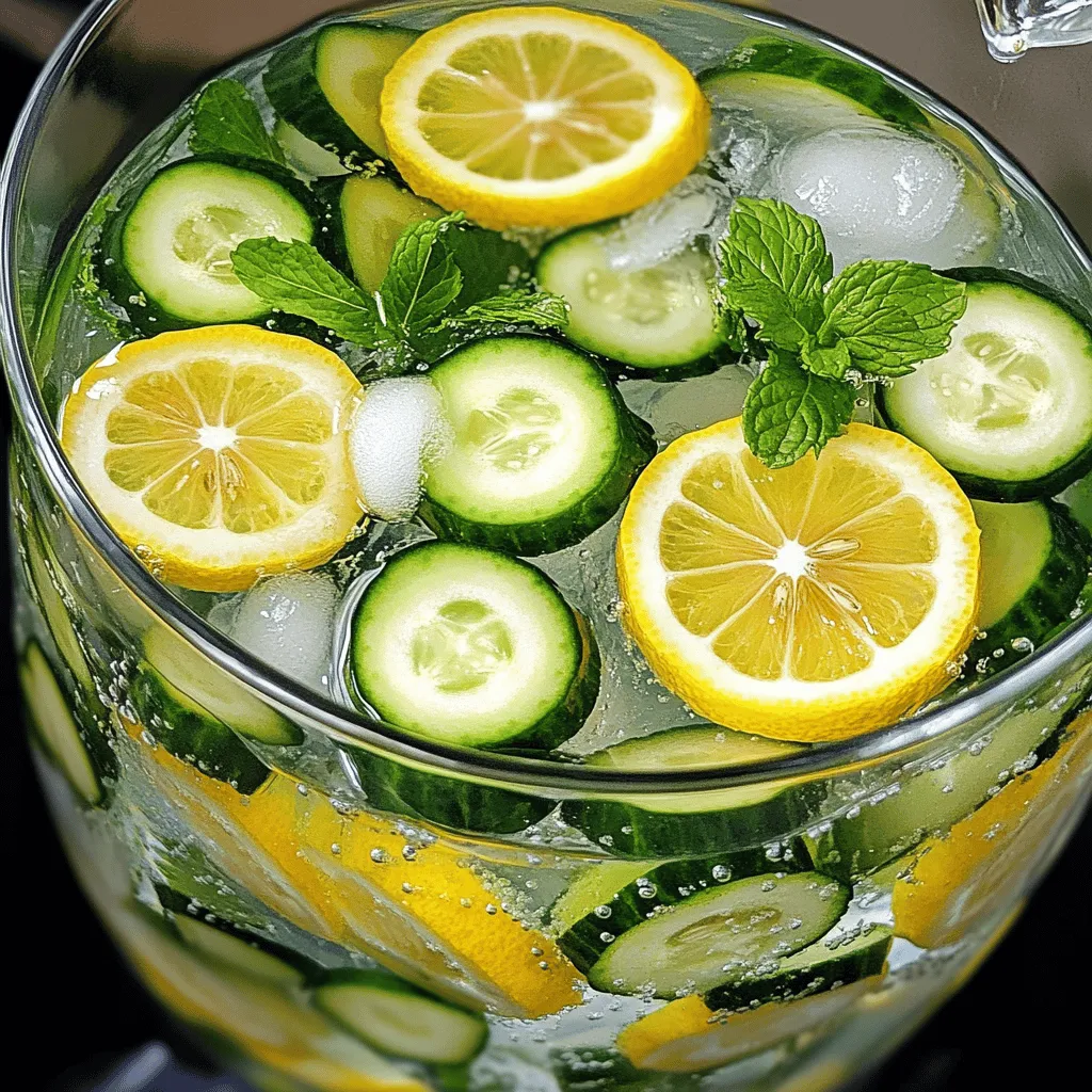 Lemon Cucumber Detox Water Refreshing Hydration Drink