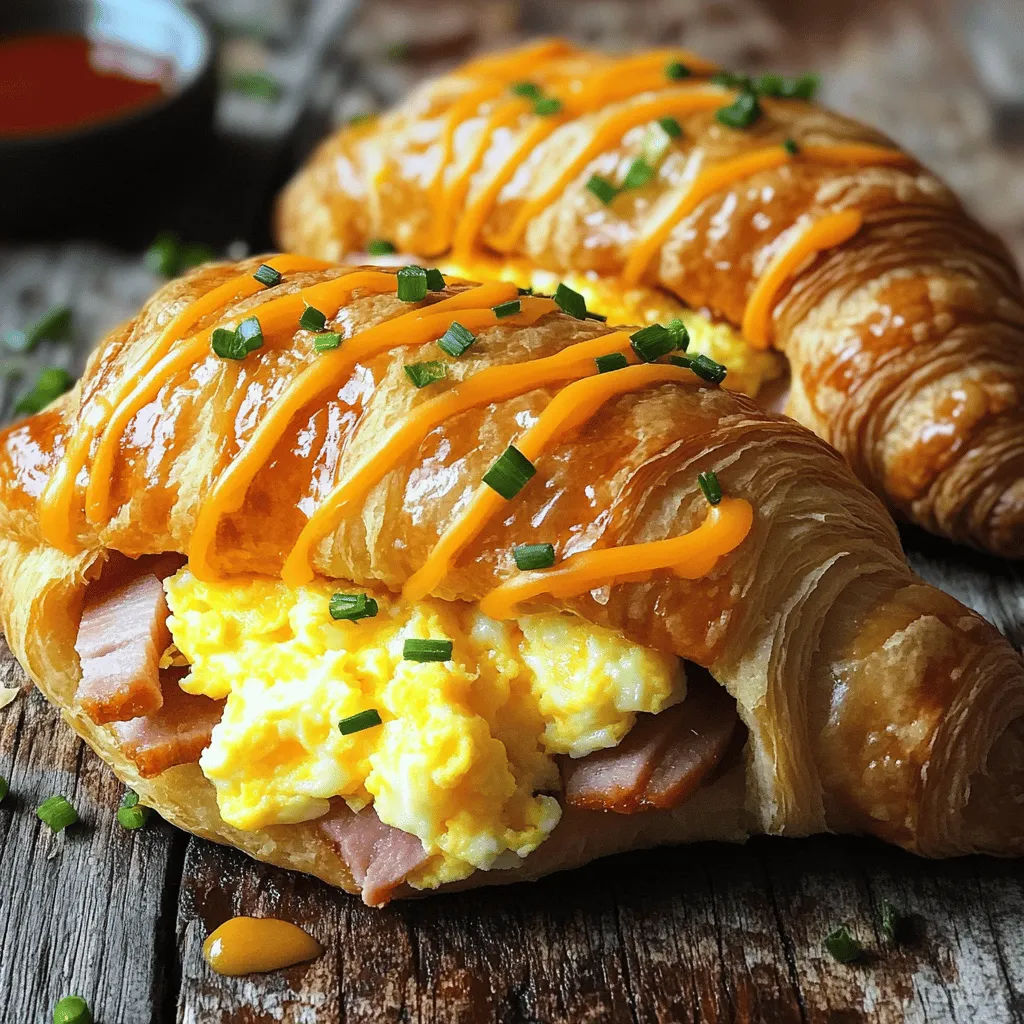 Ham, Egg &#038; Cheese Croissant Sandwich Tasty Breakfast Idea