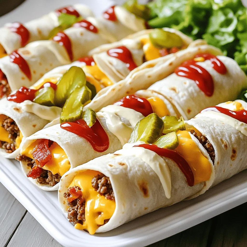 Ultimate bacon cheeseburger tortilla roll-ups are a fun twist on a classic dish. They combine all the favorite flavors of a bacon cheeseburger into a portable snack. Instead of a bun, you use flour tortillas. This makes them great for parties and easy to eat.