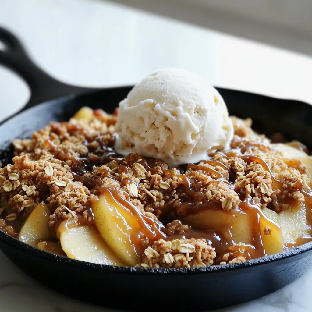 Caramel Apple Crisp Skillet Irresistible Dessert Treat