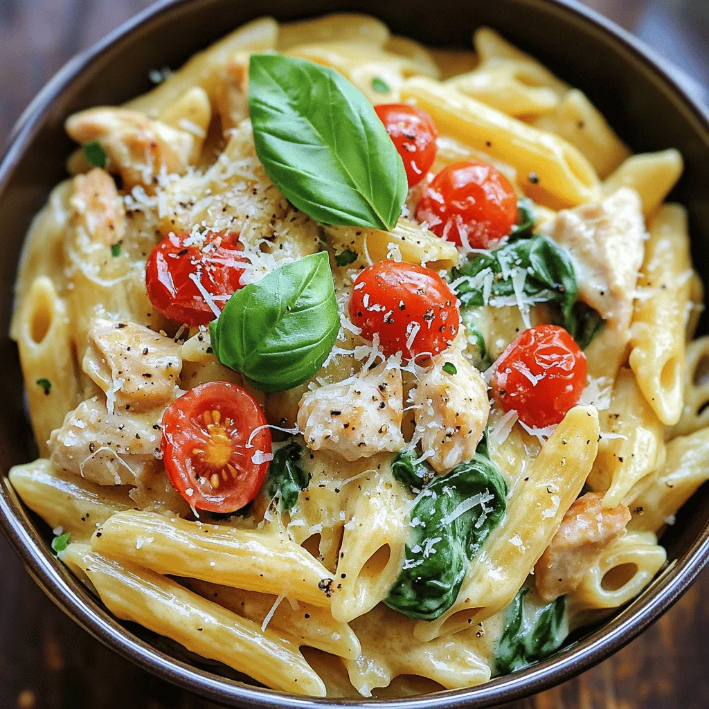 To make a delicious Instant Pot Tuscan chicken pasta, you need some key ingredients. First, you must have chicken breast. I like to use one pound, diced into bite-sized pieces. This gives you a nice protein base.