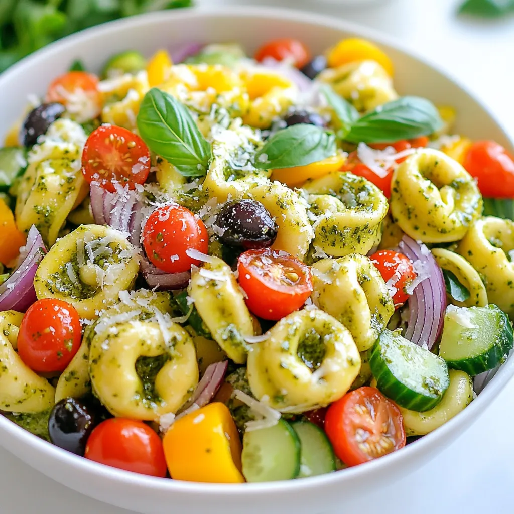 Pesto Tortellini Pasta Salad Fresh and Colorful Dish