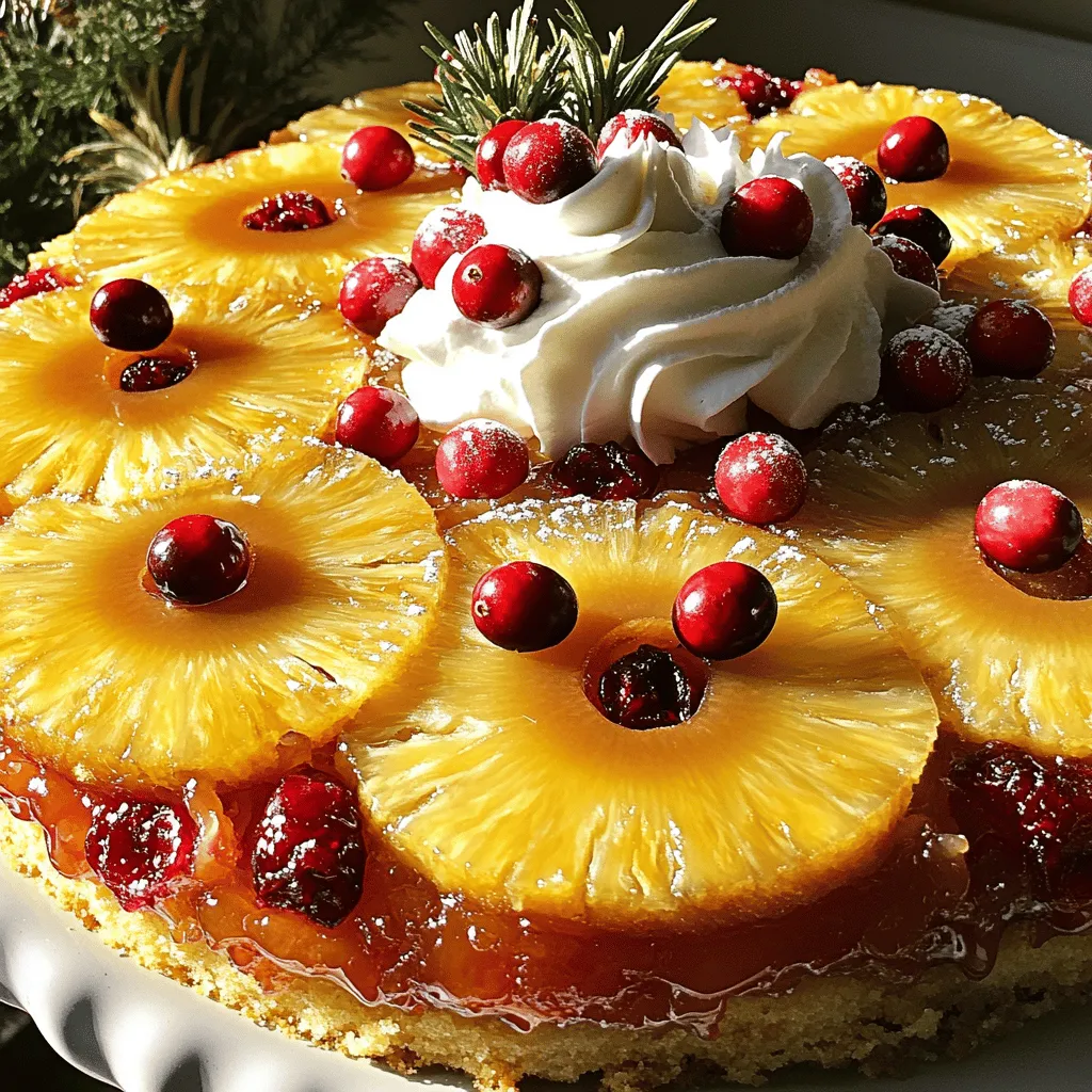To make a delicious Cranberry Pineapple Upside-Down Cake, gather the following items: