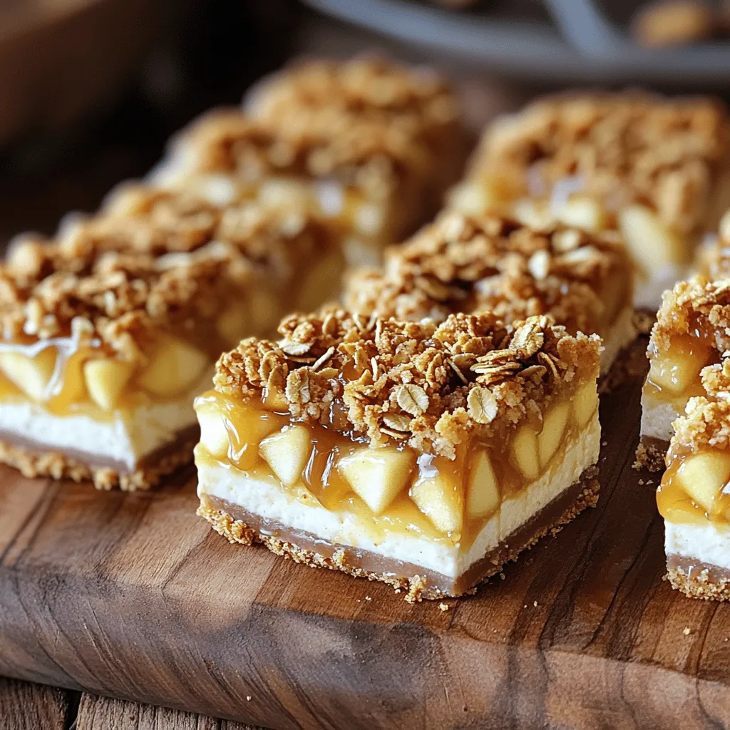 To make these caramel apple crisp cheesecake bars, you need a few key ingredients. Here’s what you