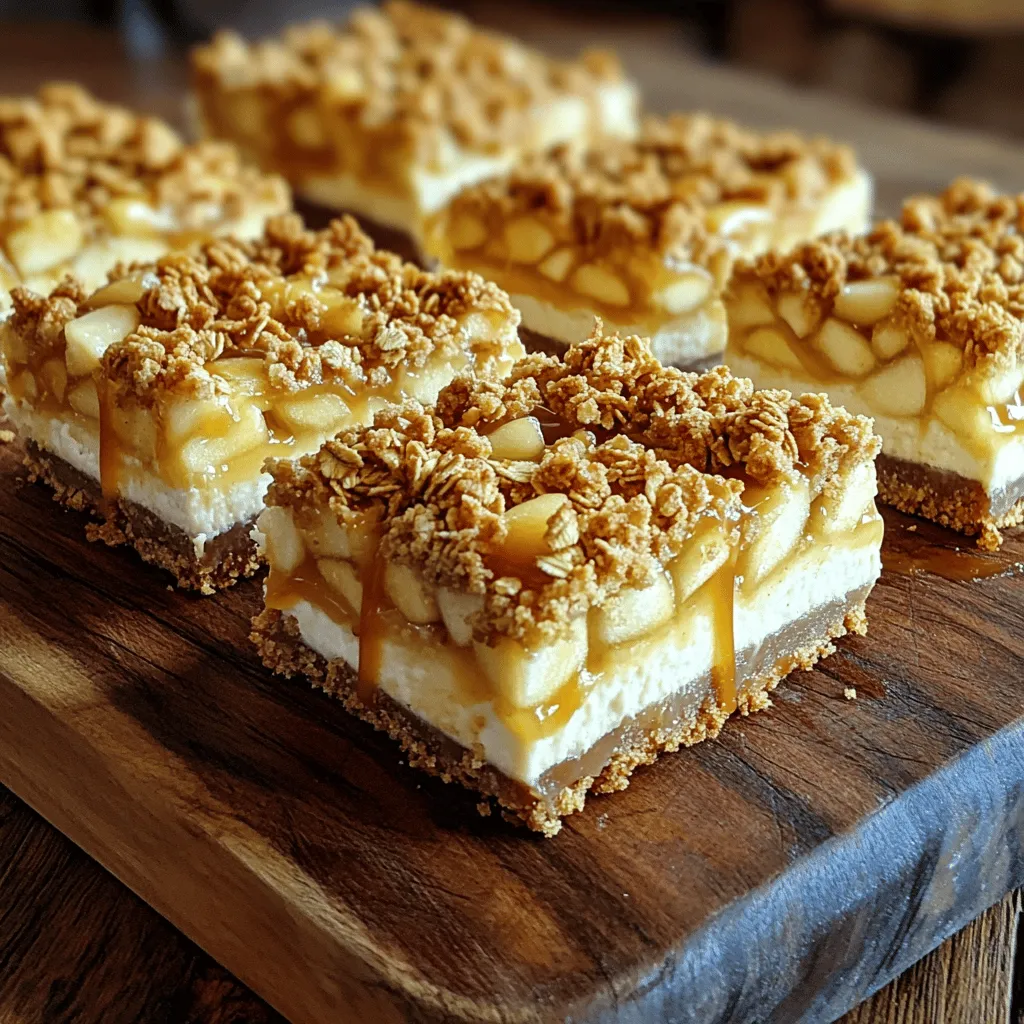 Caramel Apple Crisp Cheesecake Bars Delightful Dessert