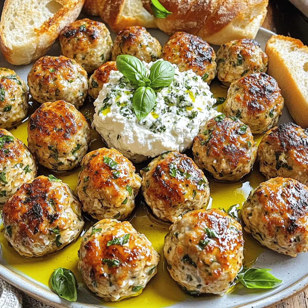 Juicy Italian Chicken Meatballs with Creamy Ricotta