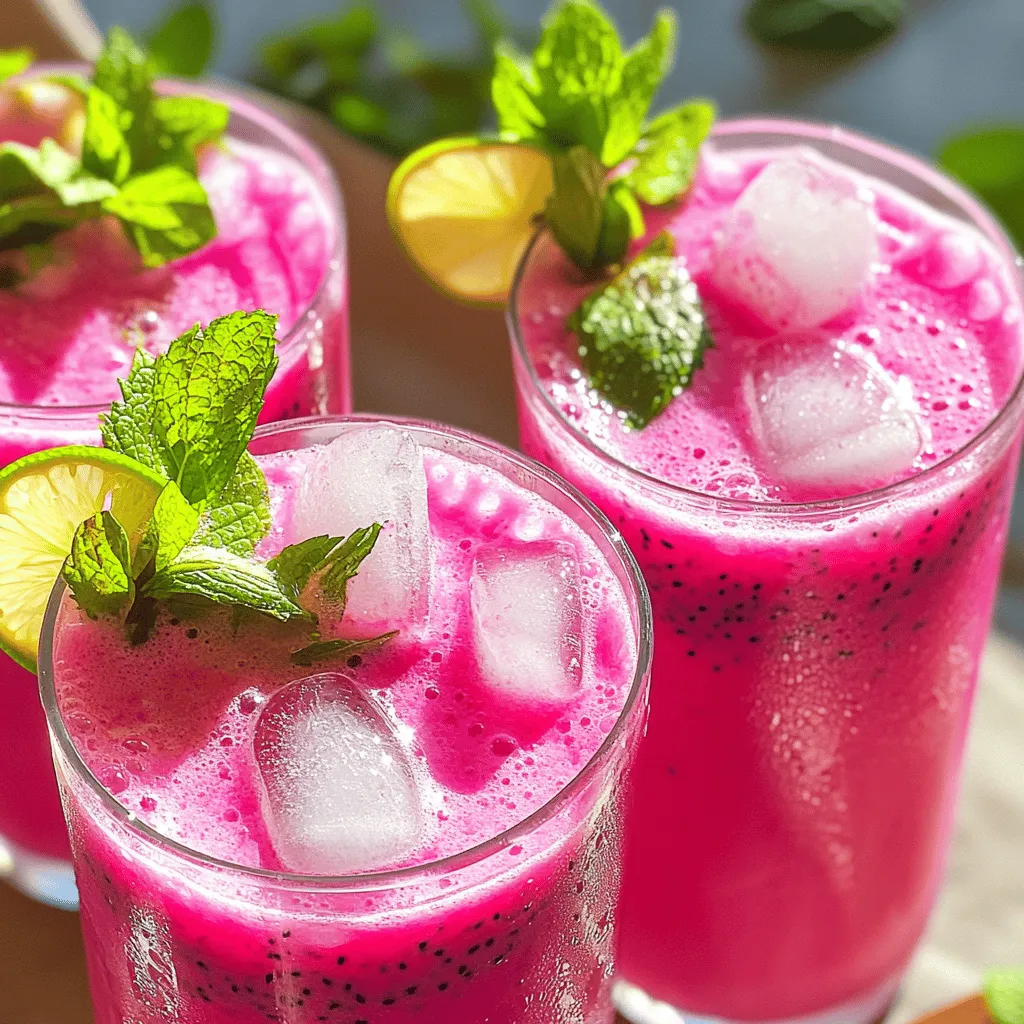 Dragon Fruit Coconut Cooler Refreshing Summer Drink