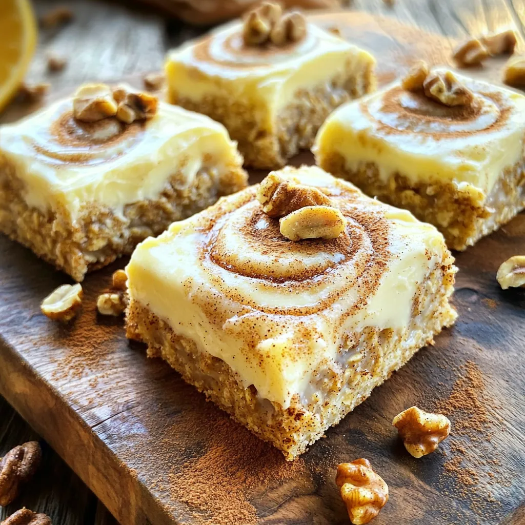 Cinnamon Roll Baked Oatmeal Squares Tasty and Easy Recipe