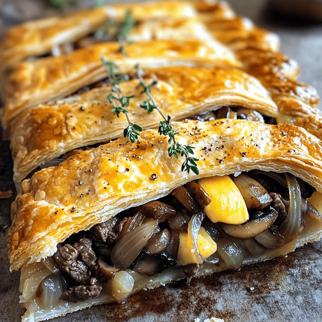 Savory Steak Mushroom Onion and Gruyere Pie Recipe