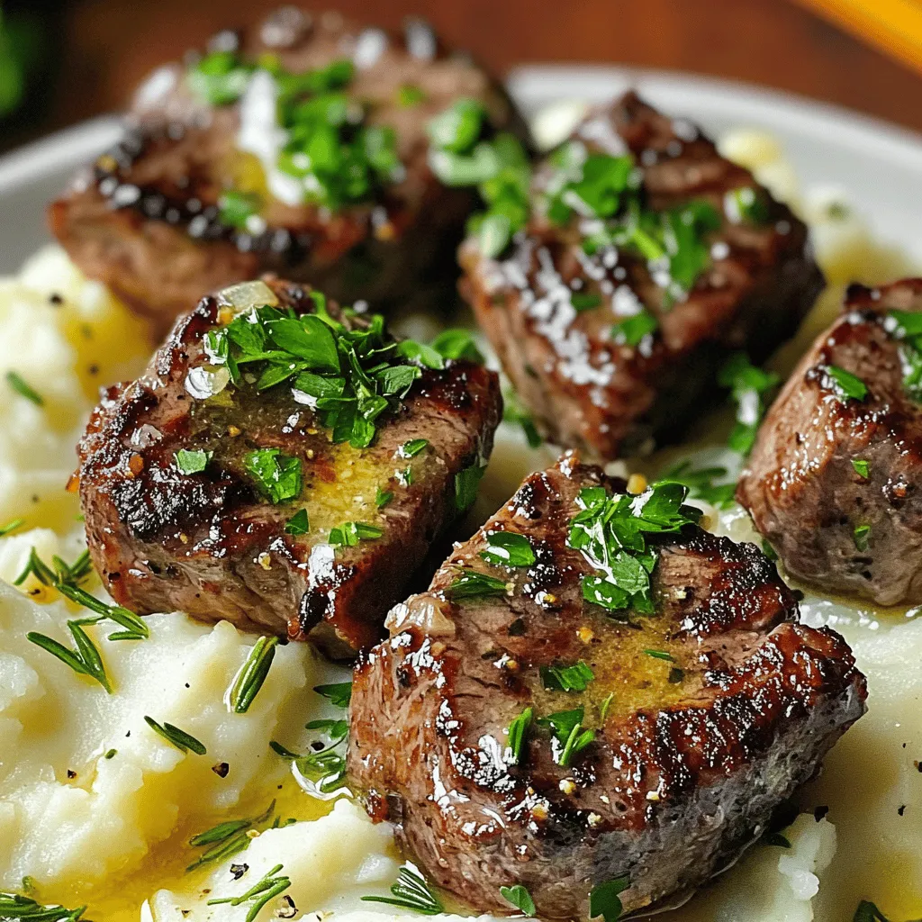 Garlic Butter Steak Bites and Mash Savory Delight