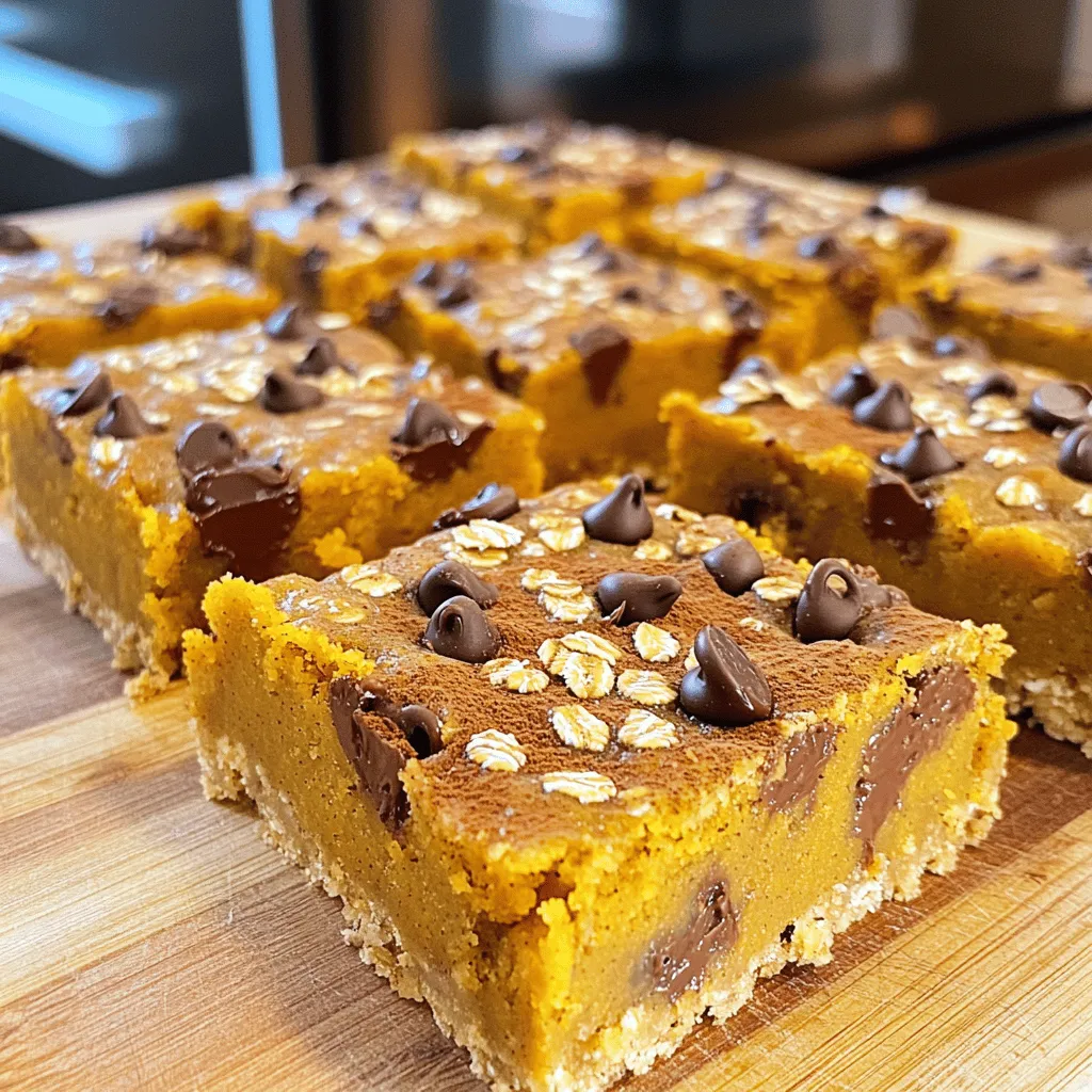Pumpkin Oatmeal Chocolate Chip Bars Irresistible Treat