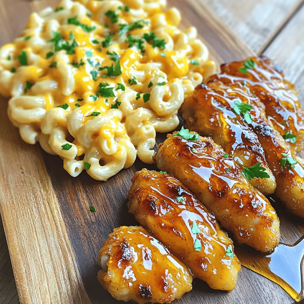 Hot Honey Chicken Tenders with Creamy Mac n Cheese
