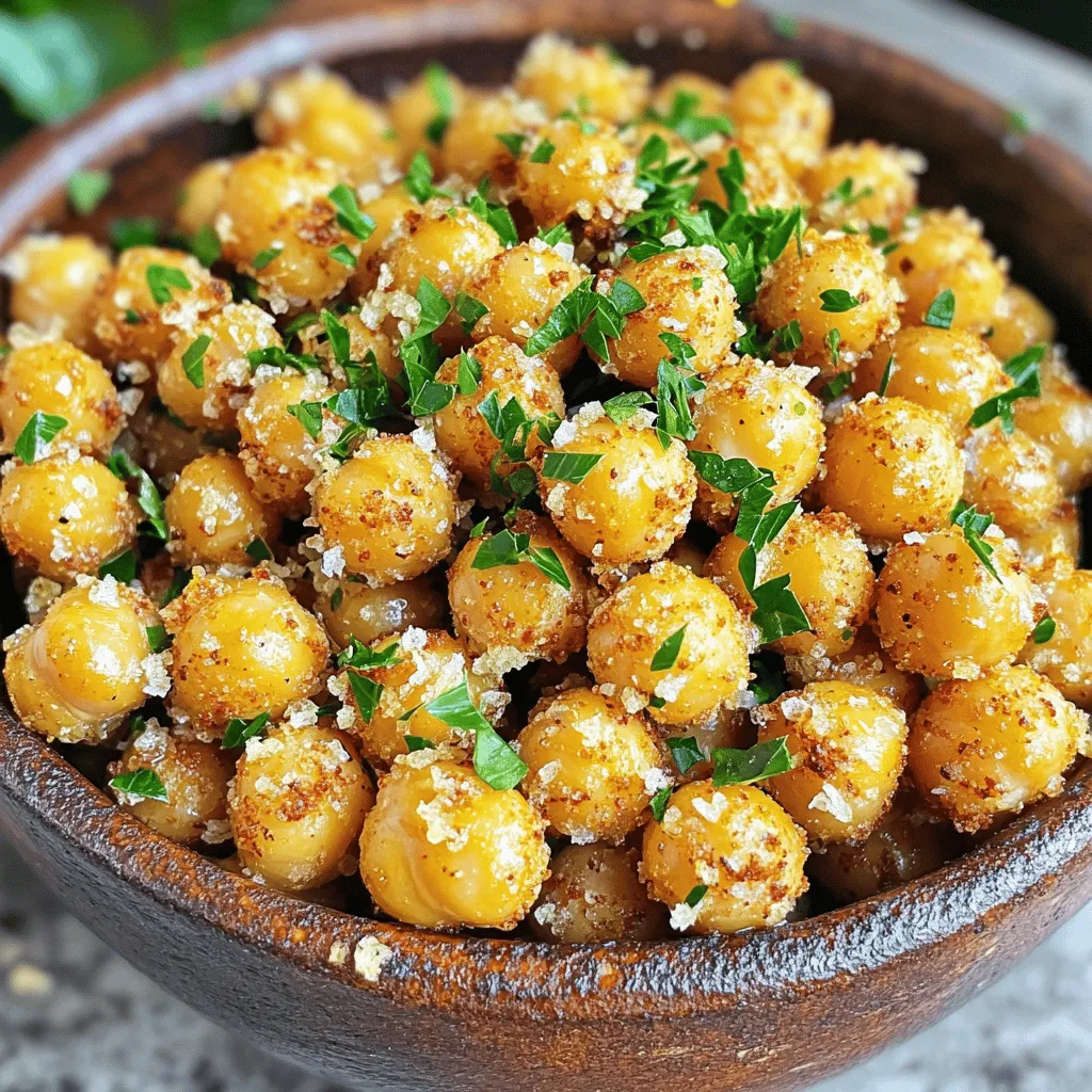 Air Fryer Garlic Parmesan Chickpeas Crunchy Snack Delight