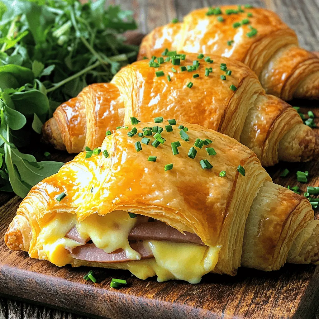 Baked Ham Cheese Croissants Tasty Delight for Lunch