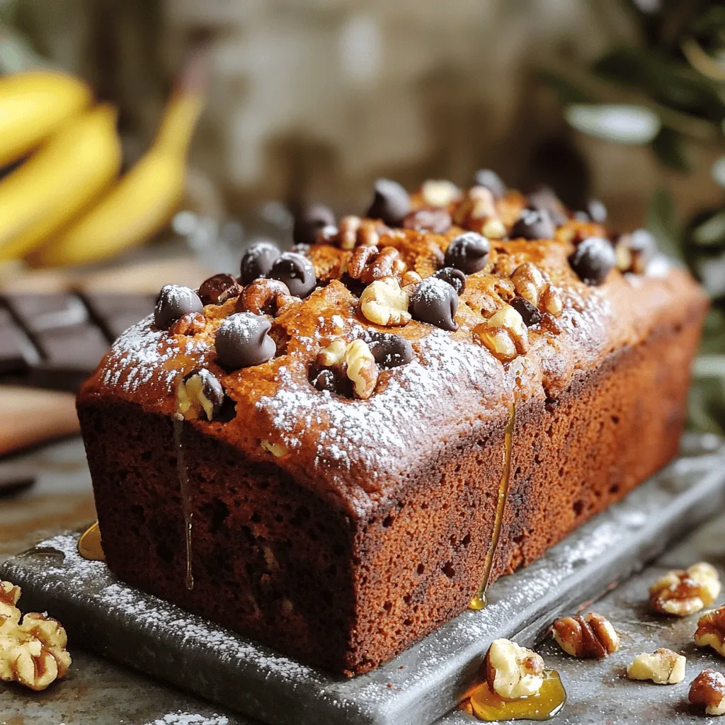 - 3 ripe bananas, mashed - 2 cups whole wheat flour - 1/2 cup protein powder (vanilla or unflavored) - 1/2 cup Greek yogurt - 1/4 cup honey or maple syrup - 1/4 cup almond milk (or any milk of choice) - 2 large eggs - 1 tsp baking soda - 1/2 tsp baking powder - 1/2 tsp salt - 1 tsp ground cinnamon - 1/2 cup walnuts or pecans, chopped (optional) - 1/4 cup dark chocolate chips (optional)