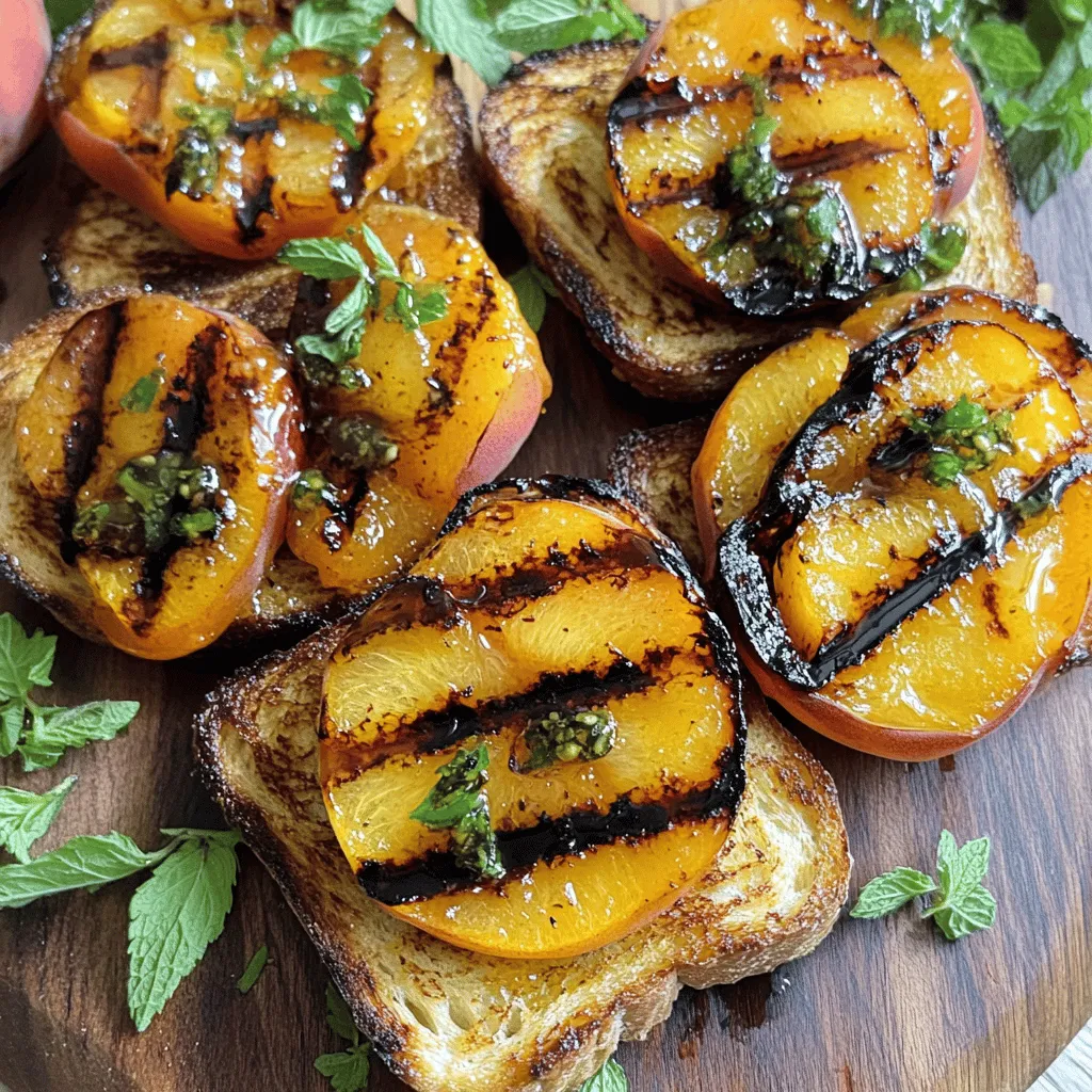 Toasted Bread Grilled Nectarines Sweet and Simple Treat