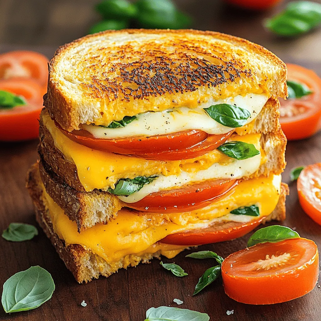 To make the triple decker grilled cheese recipe, you need simple and fresh ingredients. Here’s a list of what you need: