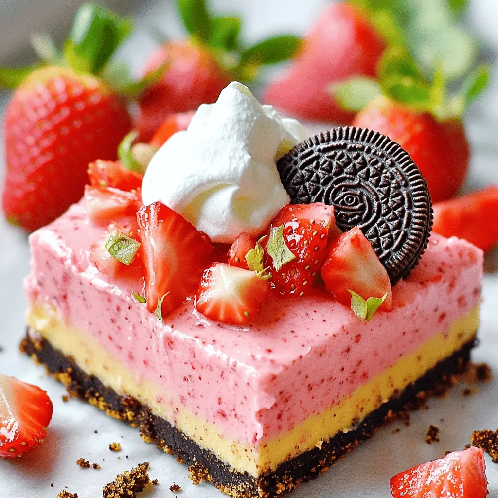 Golden Oreo Strawberry Cheesecake Bars Delightful Treat