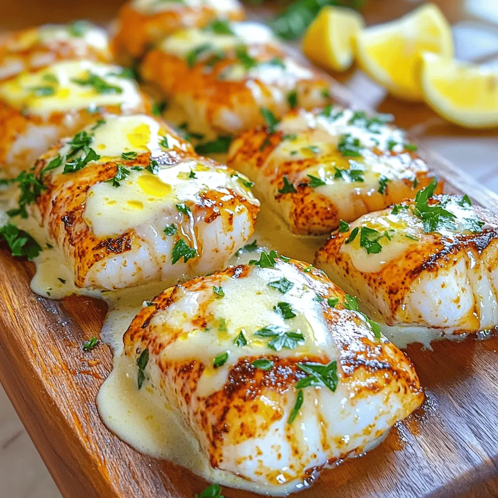 To make this dish, you will need: - 4 lobster tails - 1/2 cup unsalted butter (1 stick), melted - 4 cloves garlic, minced - 1/4 cup heavy cream - 1/4 cup grated Parmesan cheese - 2 tablespoons fresh parsley, chopped - 1 tablespoon lemon juice - Salt and pepper to taste - Lemon wedges for serving