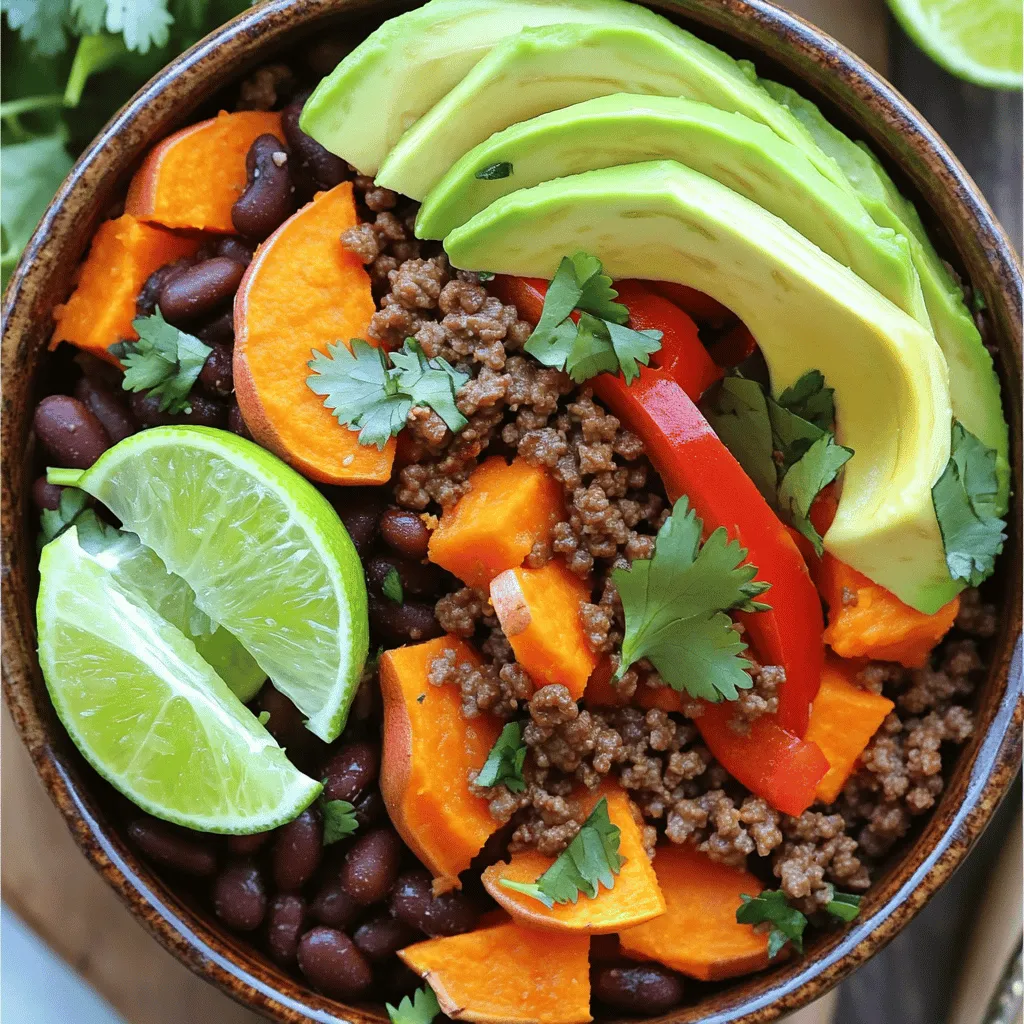 Spicy Beef Sweet Potato Protein Bowls Packed with Flavor