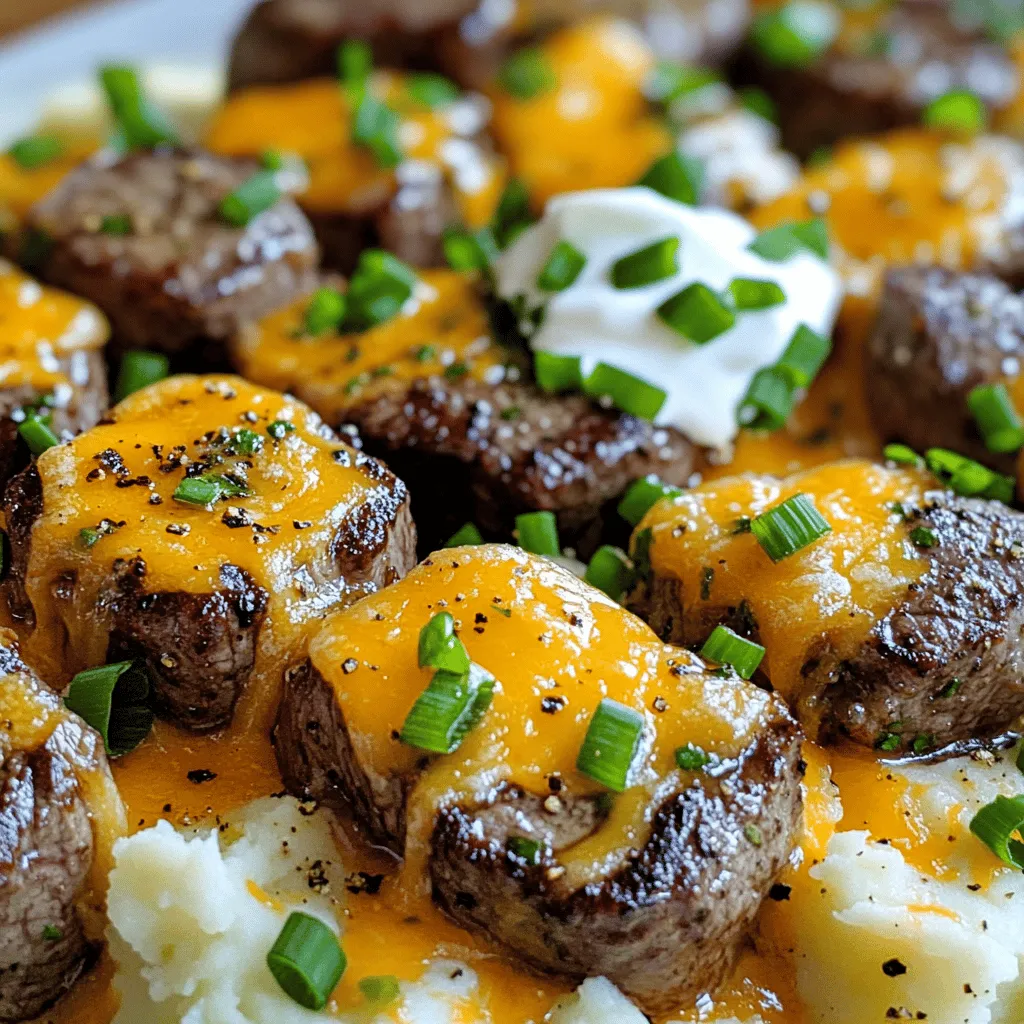 Savory Garlic Butter Steak Bites and Cheesy Smashed Potatoes