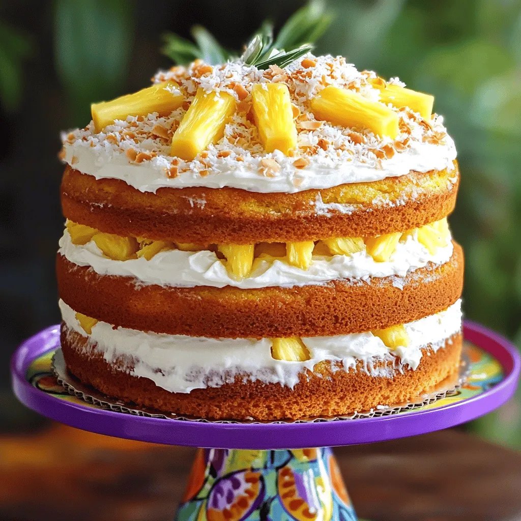 To make a delightful Pineapple Paradise Cake, gather these simple ingredients. Each one adds a unique flavor and texture to your cake, making it truly special.